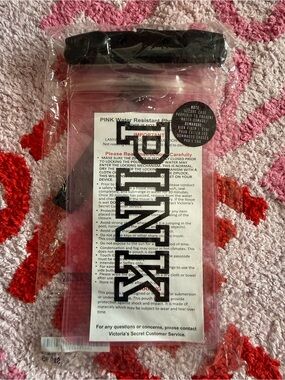 Victoria's Secret Pink Clear Water-Resistant Phone Pouch with Black Seal